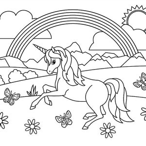 10 Unicorn-themed Coloring Pages. - Etsy Canada