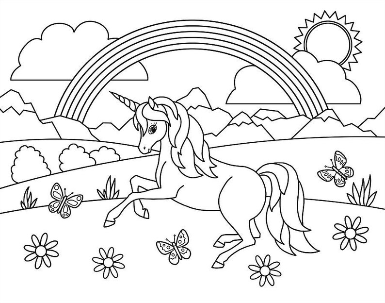 10 Unicornthemed Coloring Pages. Etsy Canada