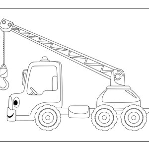 20 Construction Vehicle Themed Coloring Pages for Kids - Digital Download