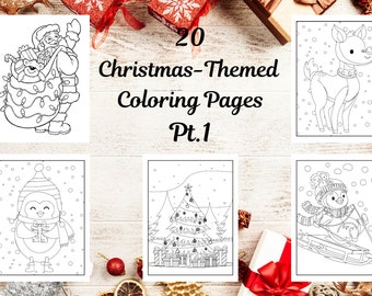 20 Christmas-Themed Children's Coloring Pages -Pt. 1