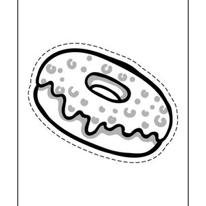 15 Donut Ausmalseiten, digitaler Download