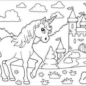 10 Unicorn-themed Coloring Pages. - Etsy Canada