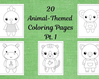 20 Cute Animal-Themed Children's Coloring Pages -Pt. 1