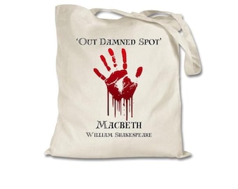 Macbeth Tote Bag: 'Out Damned Spot' Shakespeare Gift