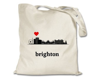 Brighton Skyline Tote Bag: English Seaside City, UK Gift