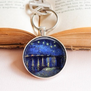 Porte-clés Van Gogh - Porte-clés Van Gogh Nuit étoilée - Cadeau Vincent Van Gogh - Cadeau pour homme Van Gogh - Porte-clés Nuit étoilée Porte-clés pour les amateurs d&#39;art