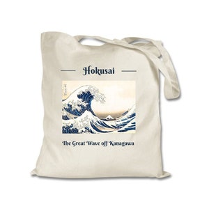 La grande vague au large de Kanagawa Tote Bag - Tote bag Great Wave - Tote bag imprimé Hokusai - Tote bag art japonais