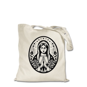 Jungfrau Maria Einkaufstasche - Jungfrau Maria betende Tasche - Religiöse Einkaufstasche - Unsere Liebe Frau -