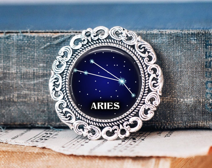 Aries Star Constellation Brooch Pin - Aries Brooch - Aries Birthday - Astrology Brooch - Zodiac Jewellery - Astrology Jewellery