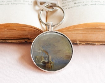 Porte-clés The Fighting Temeraire by Turner - Turner Art Keyring - Porte-clés artistique classique - Cadeau artistique classique - Cadeau peinture Turner - JMW Turner