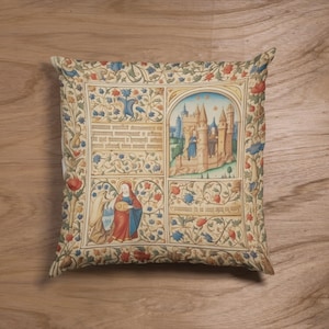 Medieval Art Cushion Cover – Velvet Feel, Renaissance Style