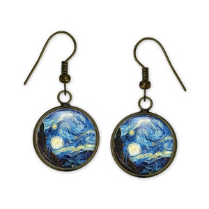 Van Gogh Starry Night Earrings - Vincent Van Gogh Jewellery - Art Lovers Earrings - Van Gogh Gift
