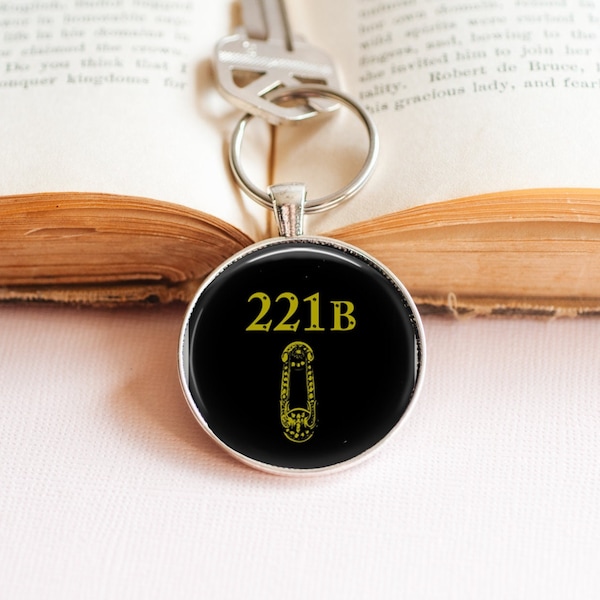 221b Baker Street Key Ring - Sherlock Holmes Key Ring, Literary Lovers Gift, Detective Fans Key Ring, Sherlock Holmes Gift, Men's Gift