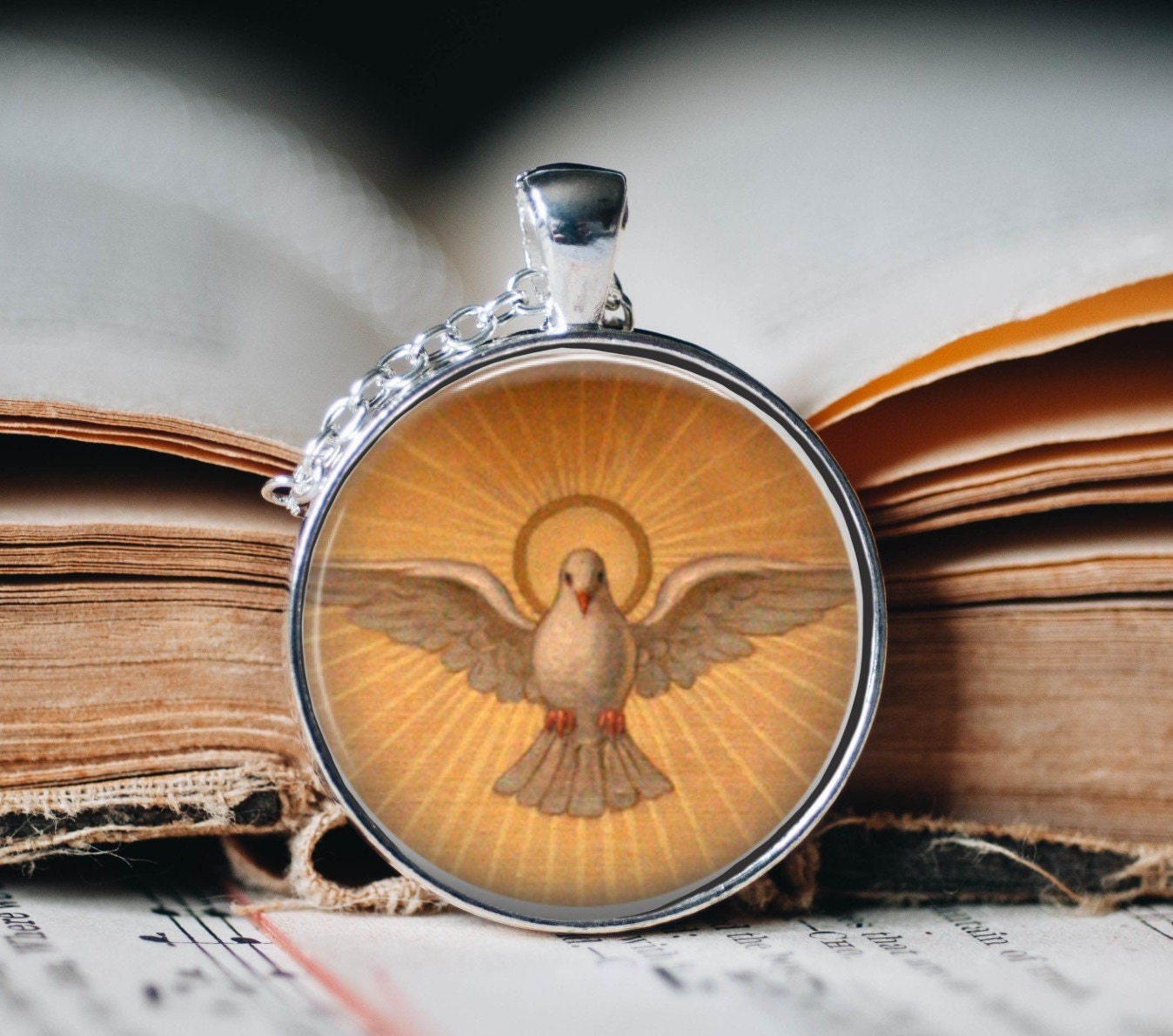 Gold holy shop spirit necklace
