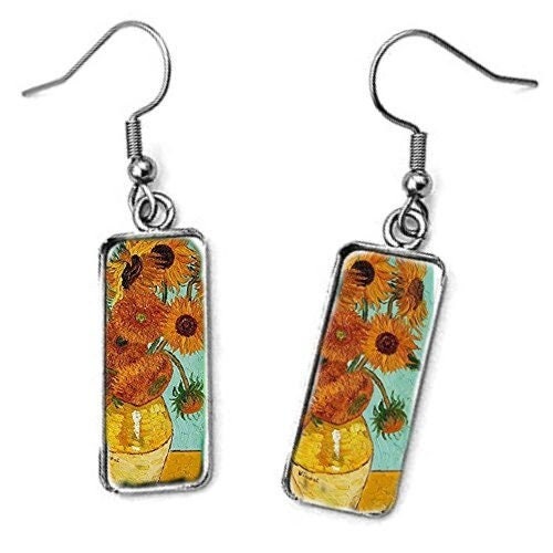 Van gogh sunflower earrings deals