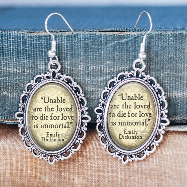 Emily Dickinson Earrings - Emily Dickinson Jewellery - Emily Dickinson Gift - Poetry Jewellery - Literary Jewellery - Writers Jewellery