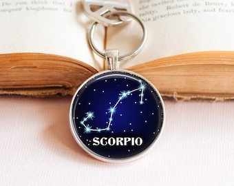 Scorpio Star Constellation Key Ring, Astronomy Key Ring, Astrology Key Ring, Zodiac Key Ring, Birthday Key Ring, Men's Key Ring