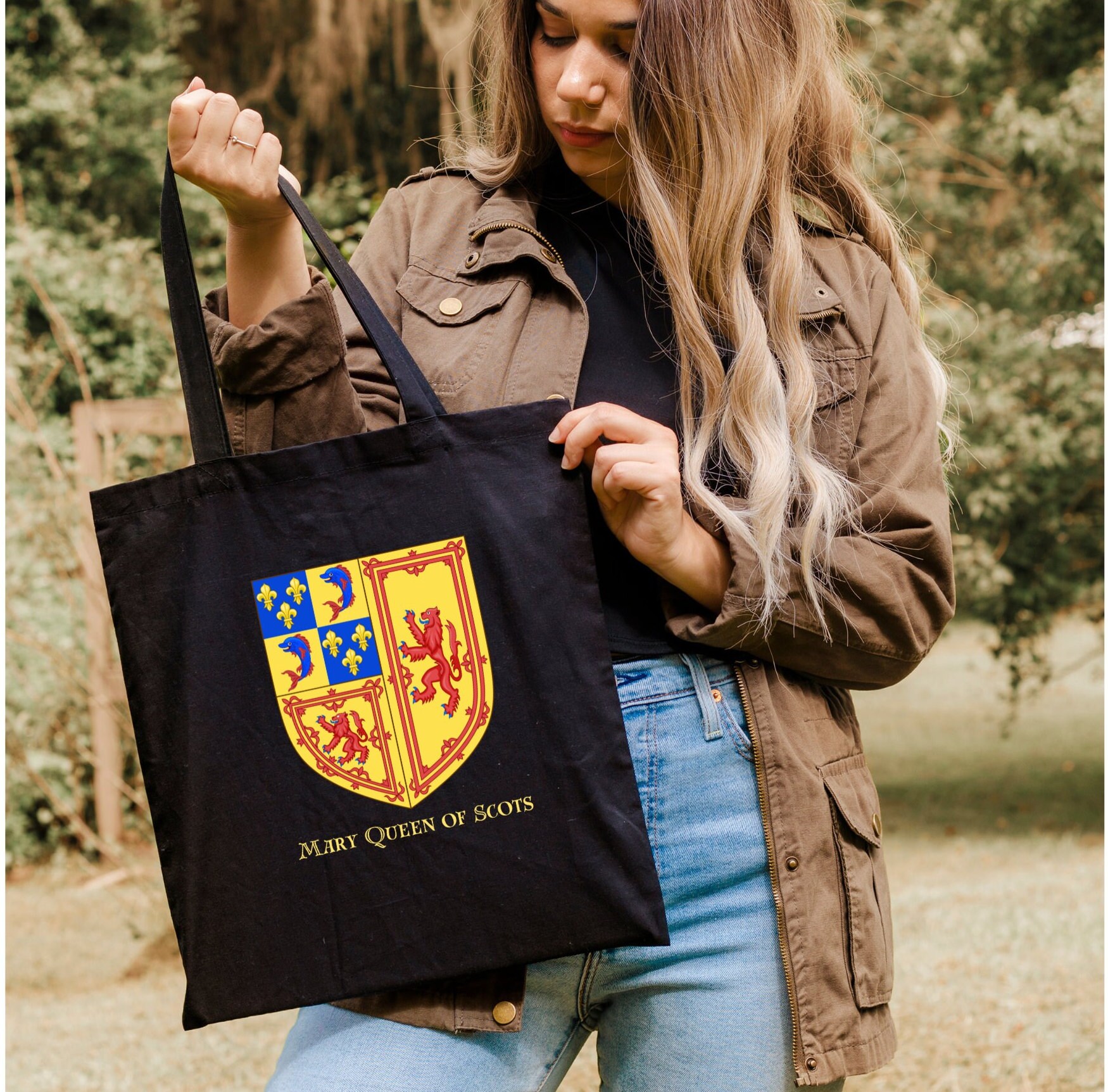 Borsa tote con stemma di Maria Stuarda - Regalo di storia scozzese - Italia