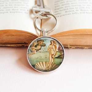 Botticelli&#39;s Birth of Venus Key Ring, Venus Key Ring, Venus Gift, Botticelli Key, Botticelli Gift, Goddess Key Ring, Art Lovers Key Ring
