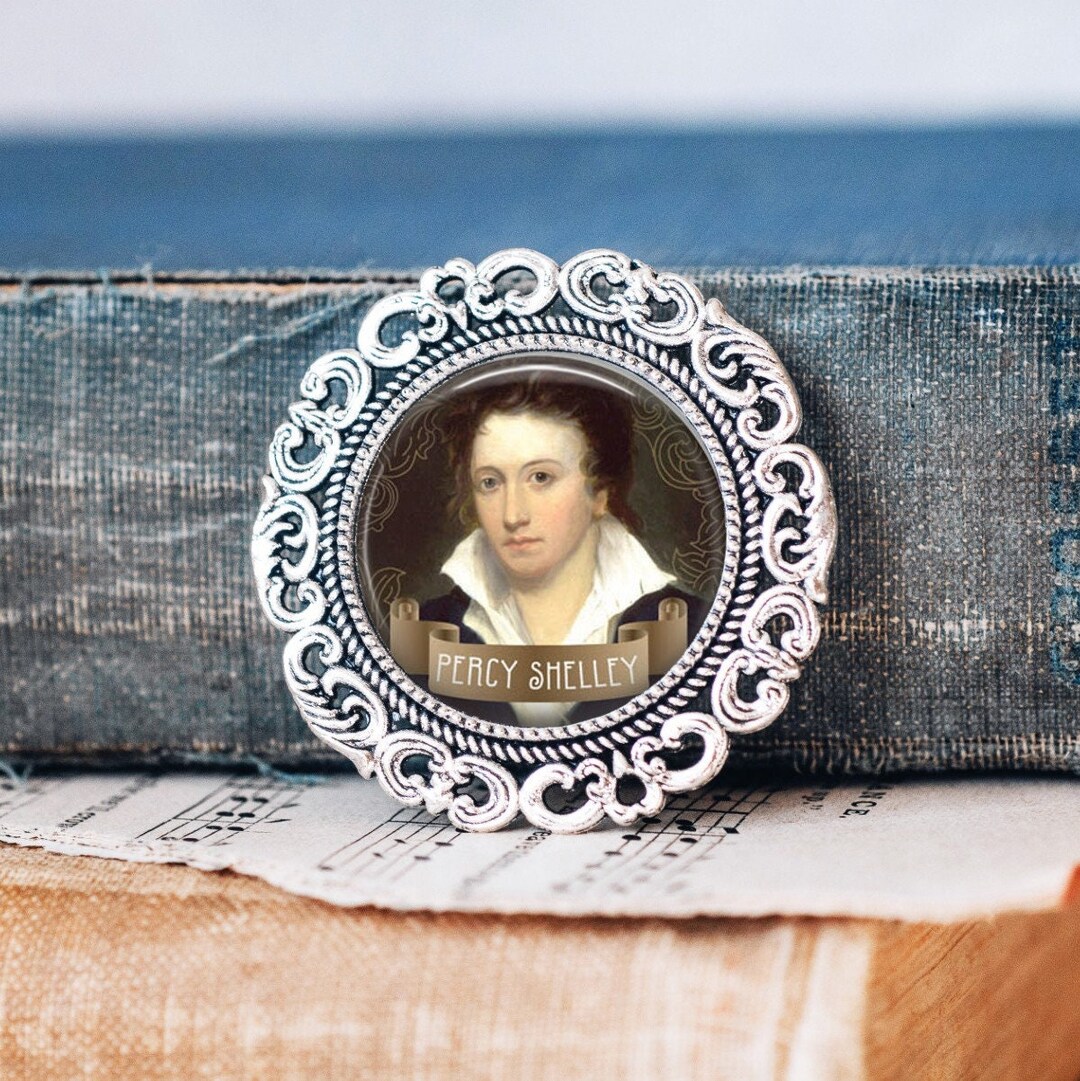 Percy Shelley Brooch Pin Romantic Poet Brooch Percy Shelley Jewellery