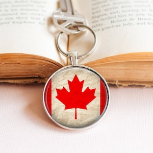 Canadian Flag Key Ring - Canada Flag Key Ring - Canadian Gift - Canadian Key Ring - Maple Leaf Key Ring - Maple Leaf Gift -Flag of Canada