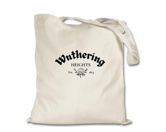 Wuthering Heights Tote Bag: Emily Bronte Quote, Literary Bag