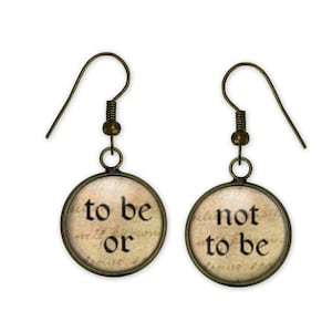 Shakespeare - To Be or Not Quote Earrings - Literary Jewellery
