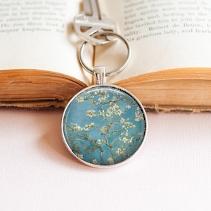 Porte-clés fleur d&#39;amandier Van Gogh : cadeau pour amateur d&#39;art