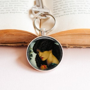 Prosperine Key Ring - Pre-Raphaelite Art Key Ring - Dante Gabriel Rossetti Key Ring - famous Art Key Ring - Art Lovers Key RIng -