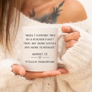 Shakespeare Sonnet 18 Mug: Literary Gift, Poetry Lover