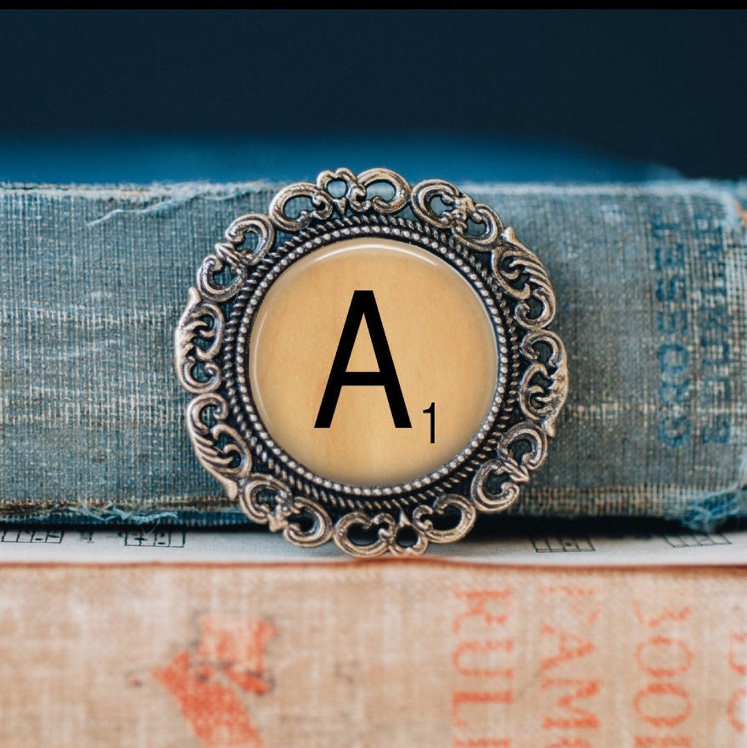 Scrabble Pin Scrabble Tile Initial Brooch Pin: Letter A-Z Gift - Etsy