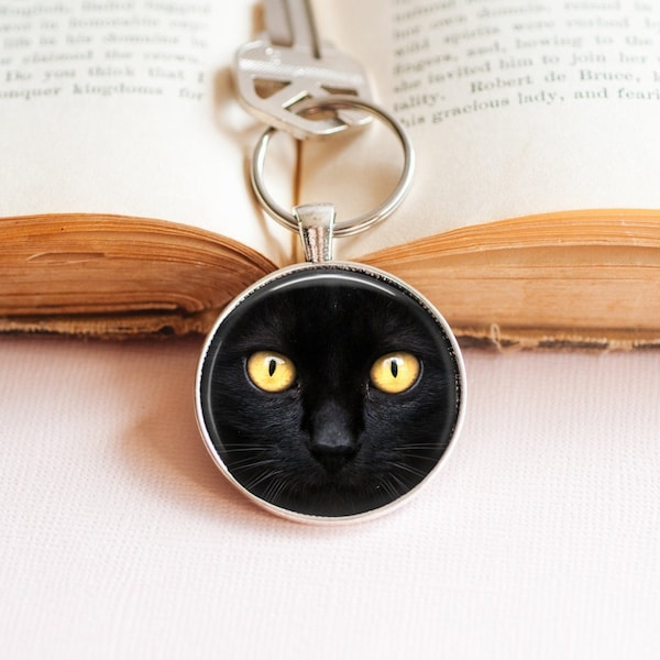 Black Cat Key Ring Etsy
