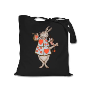 Alice in Wonderland Rabbit Tote Bag:  Literary Gift