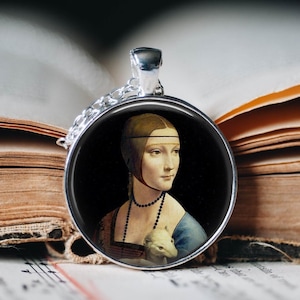 Leonardo Da Vinci Pendant - Lady with Ermine Pendant Necklace  - Art Jewellery - Leonardo Jewellery - Leonardo Necklace - Art - Famous Art