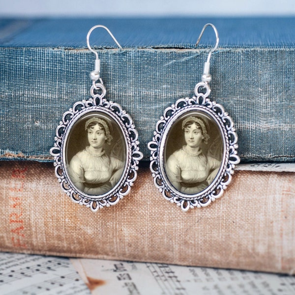 Jane Austen Earrings, Literary Jewellery, Pride and Prejudice, Literature Lovers Earrings, Book Lovers Jewellery, Literary Earrings,