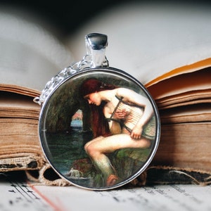 The Siren Painting Necklace: Pre-Raphaelite Art Pendant