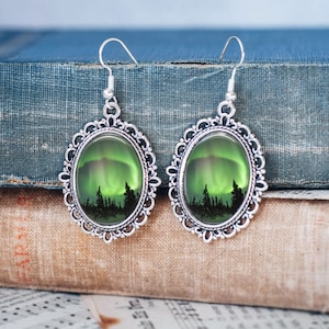 Northern Lights Earrings - Nature Earrings - Astronomy Earrings - Night Sky Earrings - Northern Lights Jewellery - Astronomy Jewellery