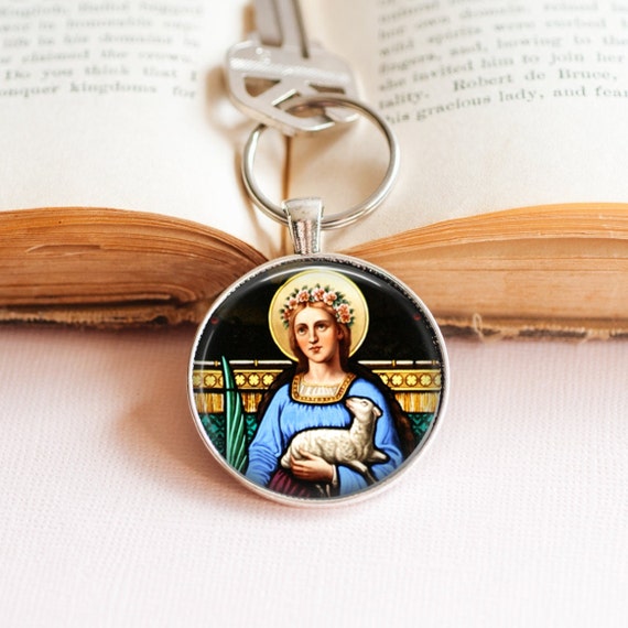 Catholic Keychain Virgin Saint Mary Gift Our Lady of Immaculate Conception 
