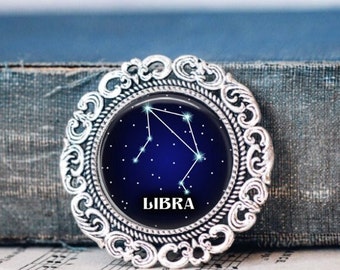 Libra Constellation Brooch Pin, Libra Jewellery, Libra birthday Gift, Astrology Brooch, Astronomy Brooch, Astronomy Brooch,Zodiac Jewellery