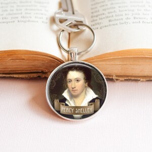 Percy Shelley Key Ring - Poets Key Ring - Poetry Lovers Key RIng - Literary Key Ring - Literature Key Ring - Romantic Poets Gift