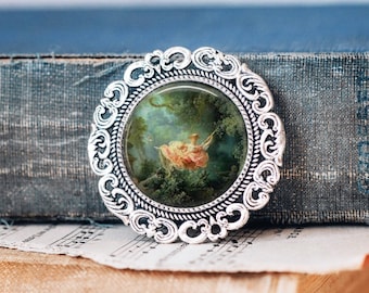 The Swing Brooch Pin: Jean Honore Fragonard Rococo Art Jewelry