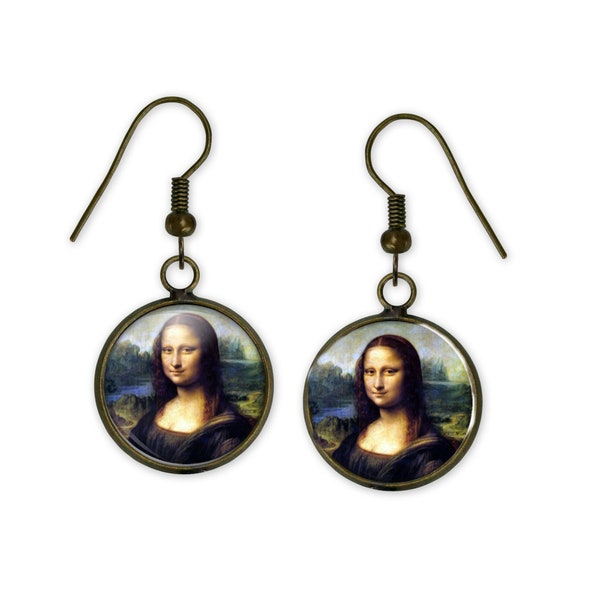 Mona Lisa Round Earrings - Mona Lisa Jewellery - Leonardo da Vinci Round Earrings - Art Jewellery - da Vinci Jewellery - Artist Gift