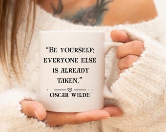 Oscar Wilde Quote Mug: Literary Gift - &quot;Be Yourself&quot;