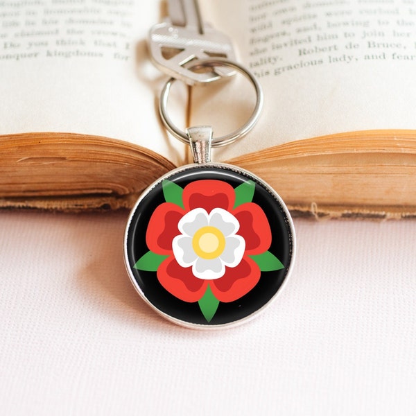 Tudor Rose Key Ring - Tudor Rose Symbol Gift - English History Key Ring - English Royalty Key Ring