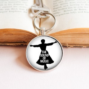 Sound of Music Key Ring: Julie Andrews Silhouette, Musical Movie Gift