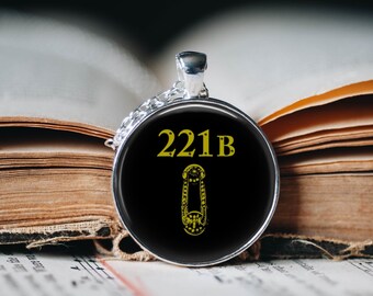 221b Baker Street Pendant Necklace - Sherlock Holmes Jewellery - Literary Gift
