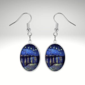 Boucles d'oreilles Nuit étoilée Van Gogh : bijoux pour amateurs d'art