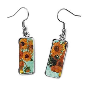 Van Gogh Earrings - Sunflowers by Van Gogh Earrings - Vincent Van Gogh Earrings - Famous Art Earrings - Van Gogh Jewellery  - Famous Art