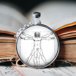 Vitruvian Man Pendant: Leonardo Da Vinci Art Jewellery
