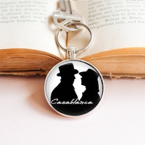 Casablanca Key Ring -Casablanca Gift - Classic Film Key Ring - 1940s Film Key Ring - Movie Key Ring - Classic Movie Key Ring - Bogart Gift